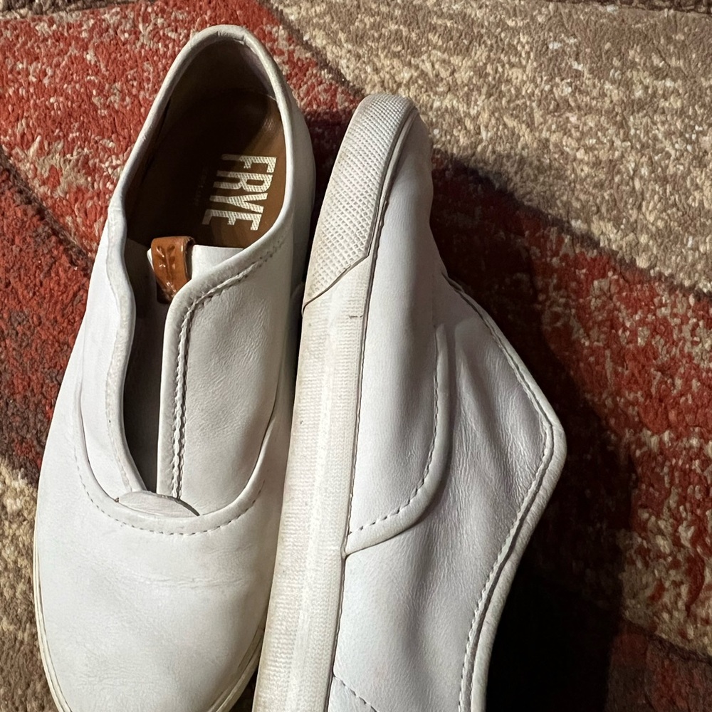 Frye women’s White Leather Slip-Ons - Picture 3 of 4